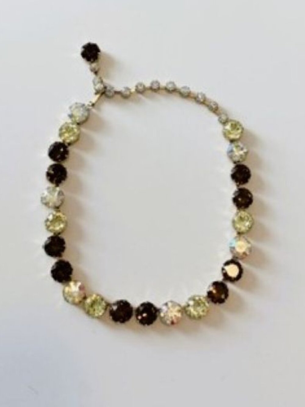 Vintage Fenichel Gold-Plated Choker Necklace with Large Multi-Colored Gem Stones